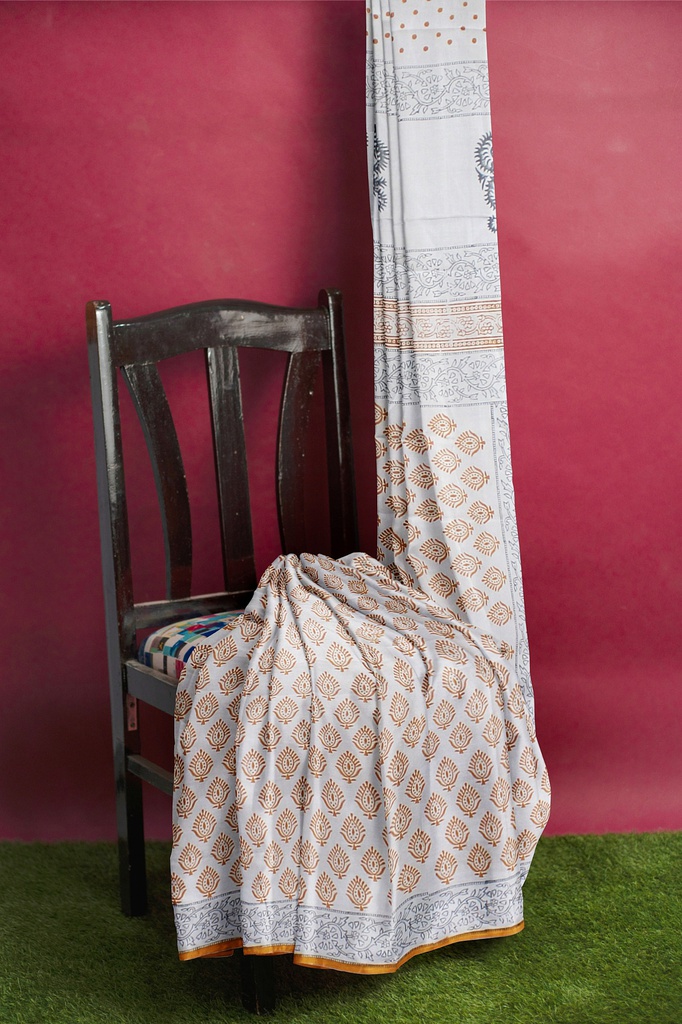 Hand Block Print Cotton Saree