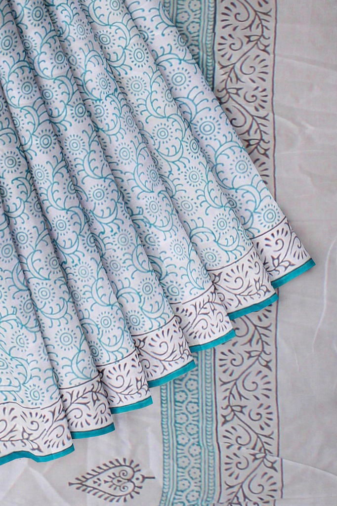 Hand Block Print Cotton Saree