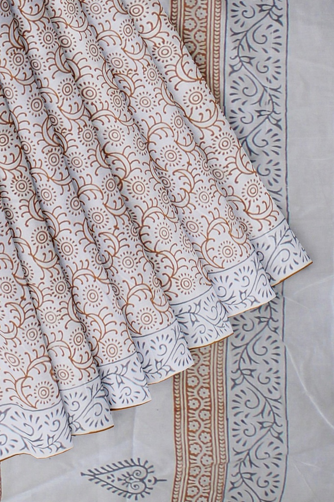 Hand Block Print Cotton Saree