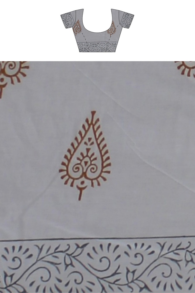 Hand Block Print Cotton Saree