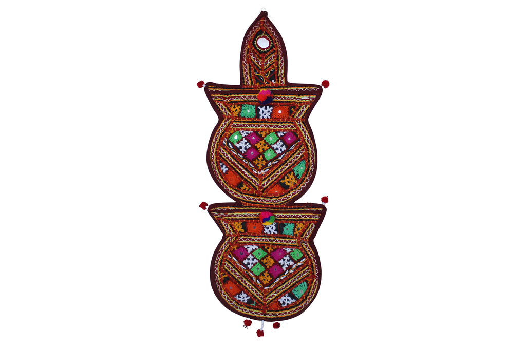 Multicolour Hand Embroidered Letter Holder