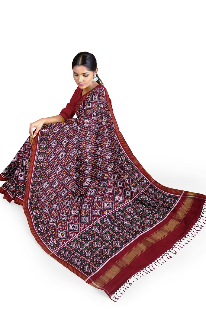 Handwoven Double Ikat Silk Patola Saree