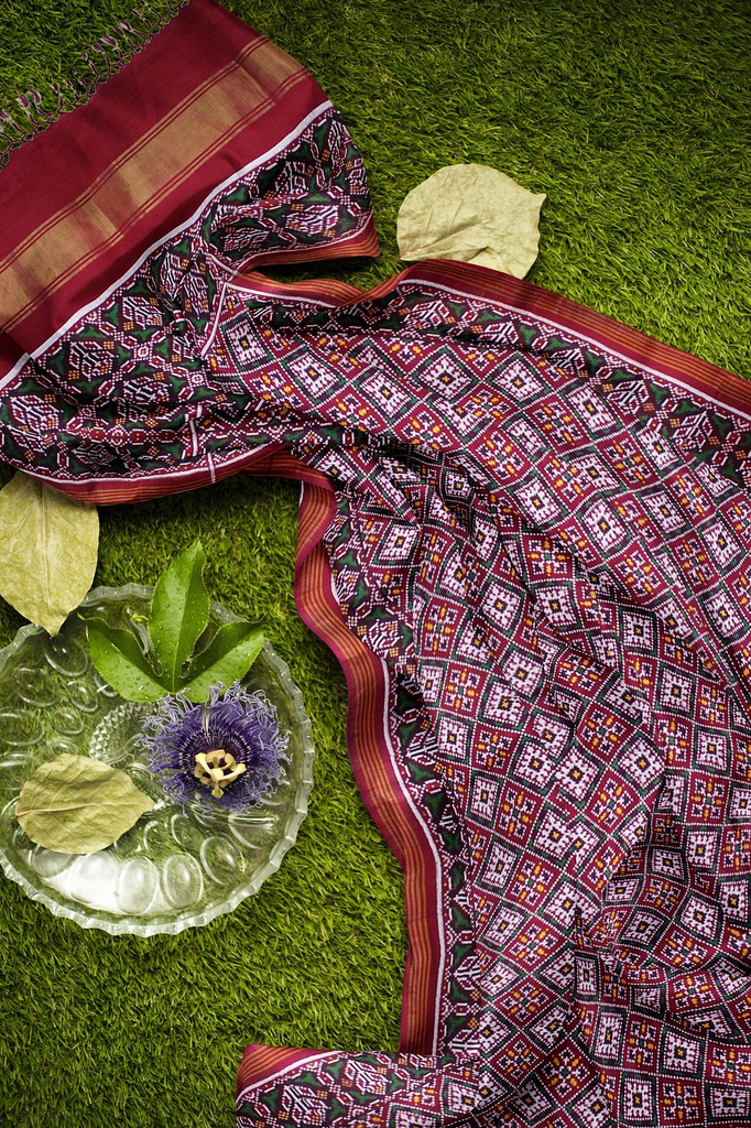 Handwoven Double Ikat Silk Patola Saree