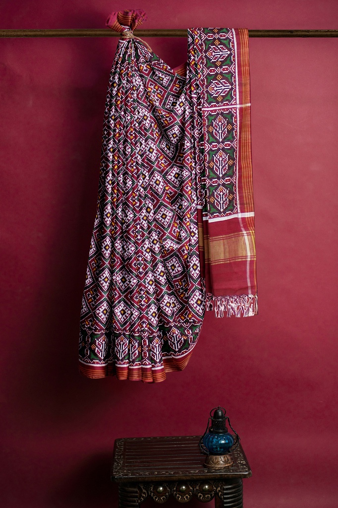 Handwoven Double Ikat Silk Patola Saree