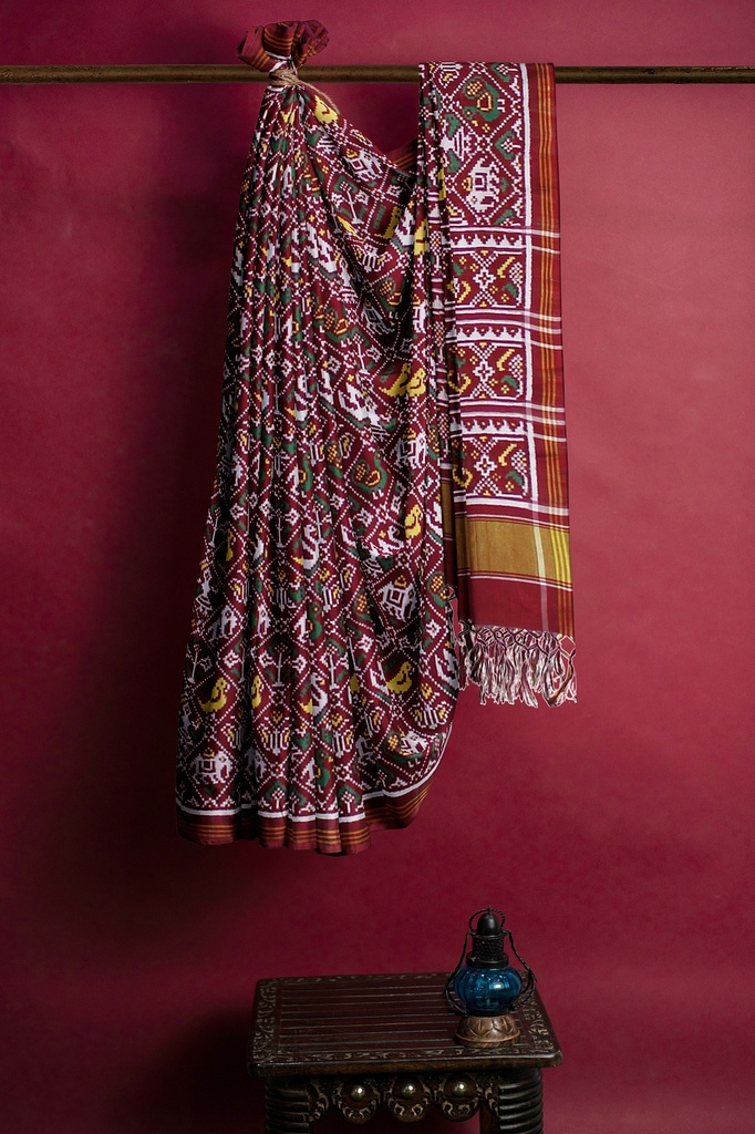 Handwoven Double Ikat Silk Patola Saree