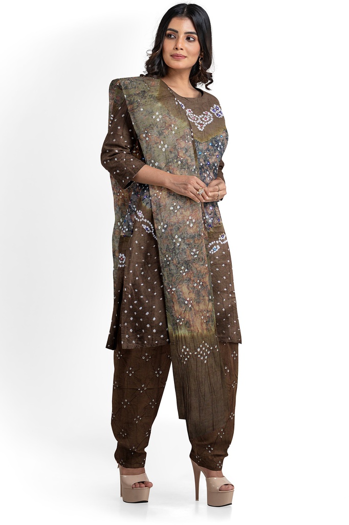 Handmade Cotton Bandhani Dress Material / Salwar Suit