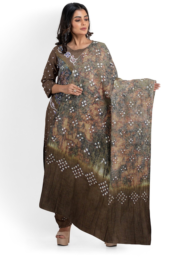 Handmade Cotton Bandhani Dress Material / Salwar Suit