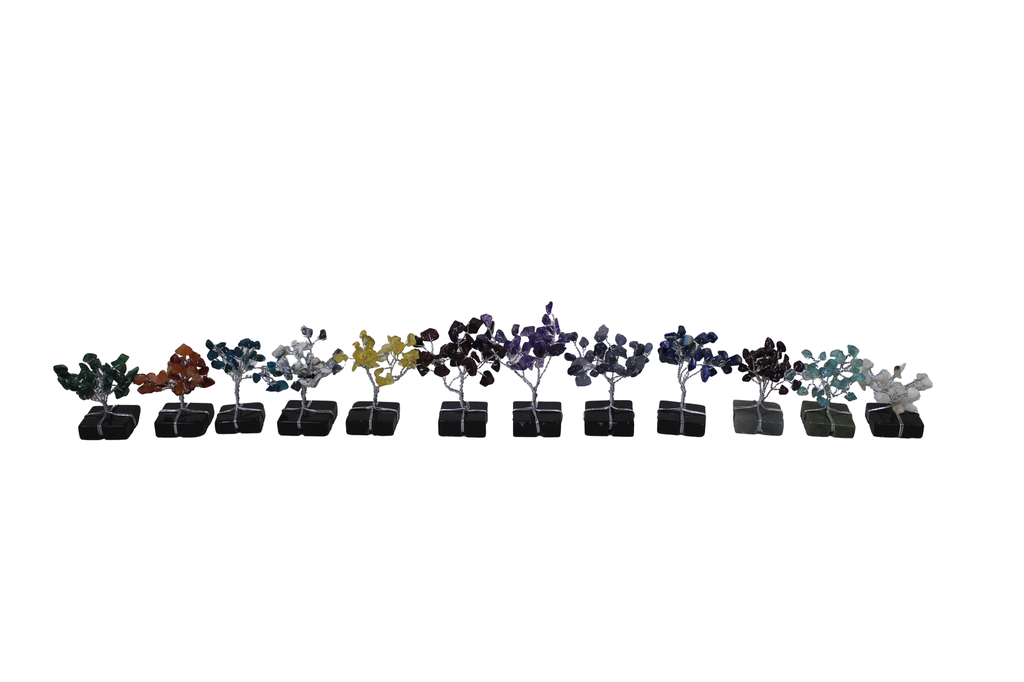 Handcrafted Mini Natural  Agate Gemstone Trees Set