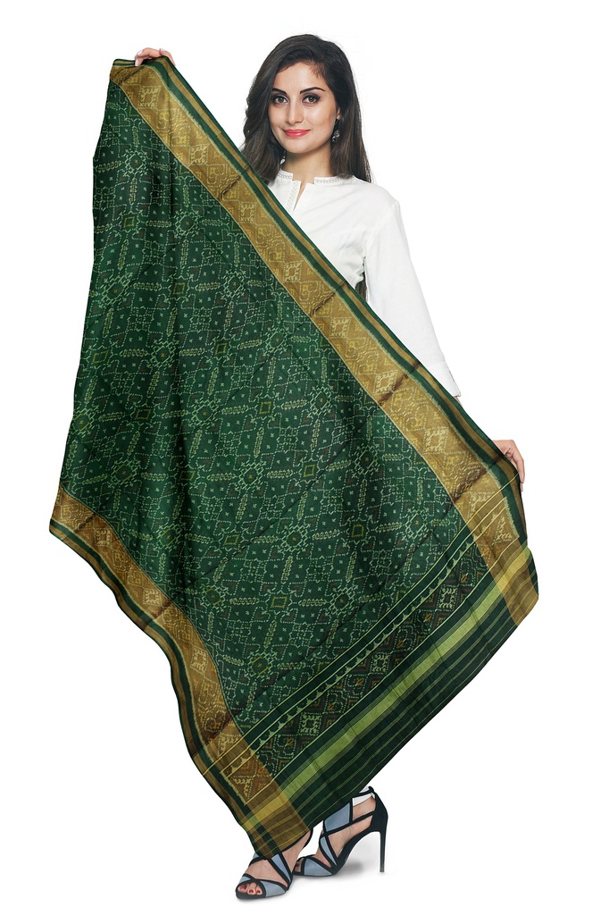 Handloom Single Ikat Patola Silk Dupatta