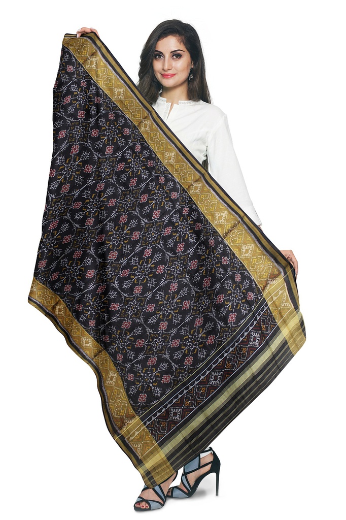 Handloom Single Ikat Patola Silk Dupatta