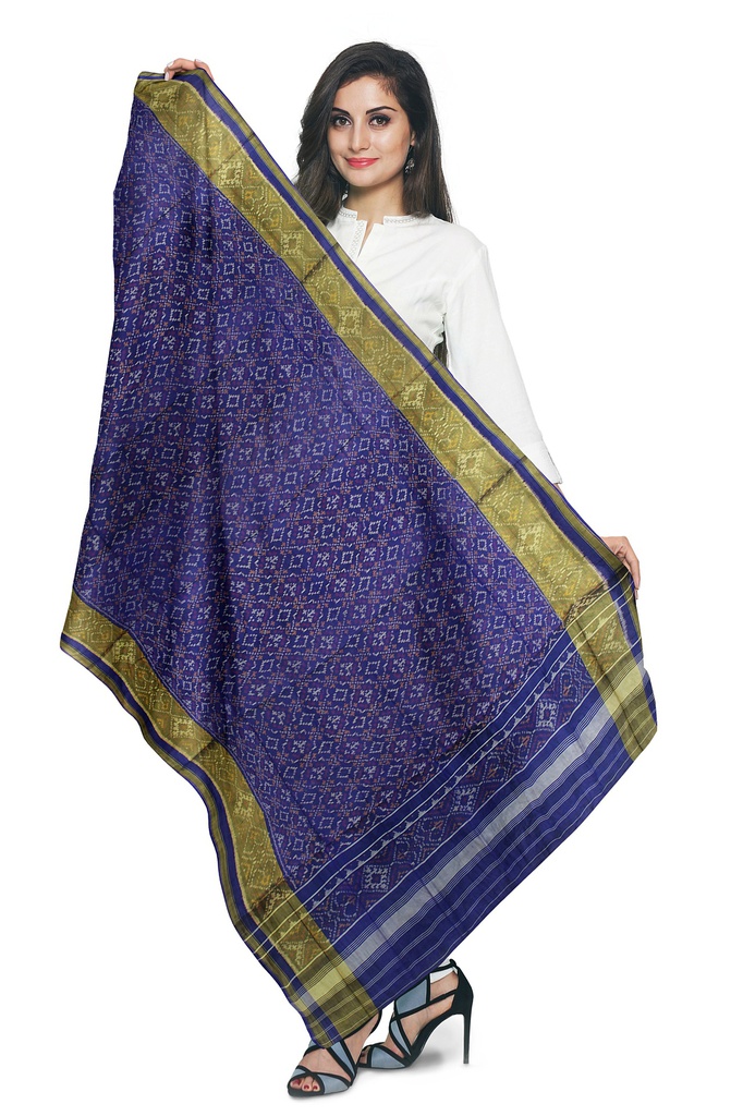 Handloom Single Ikat Patola Silk Dupatta