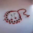 Handcrafted Threaded Silver Oxidized Necklace Set