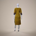 Mustard Ajrakh Hand Block Printed Mashru Kurti