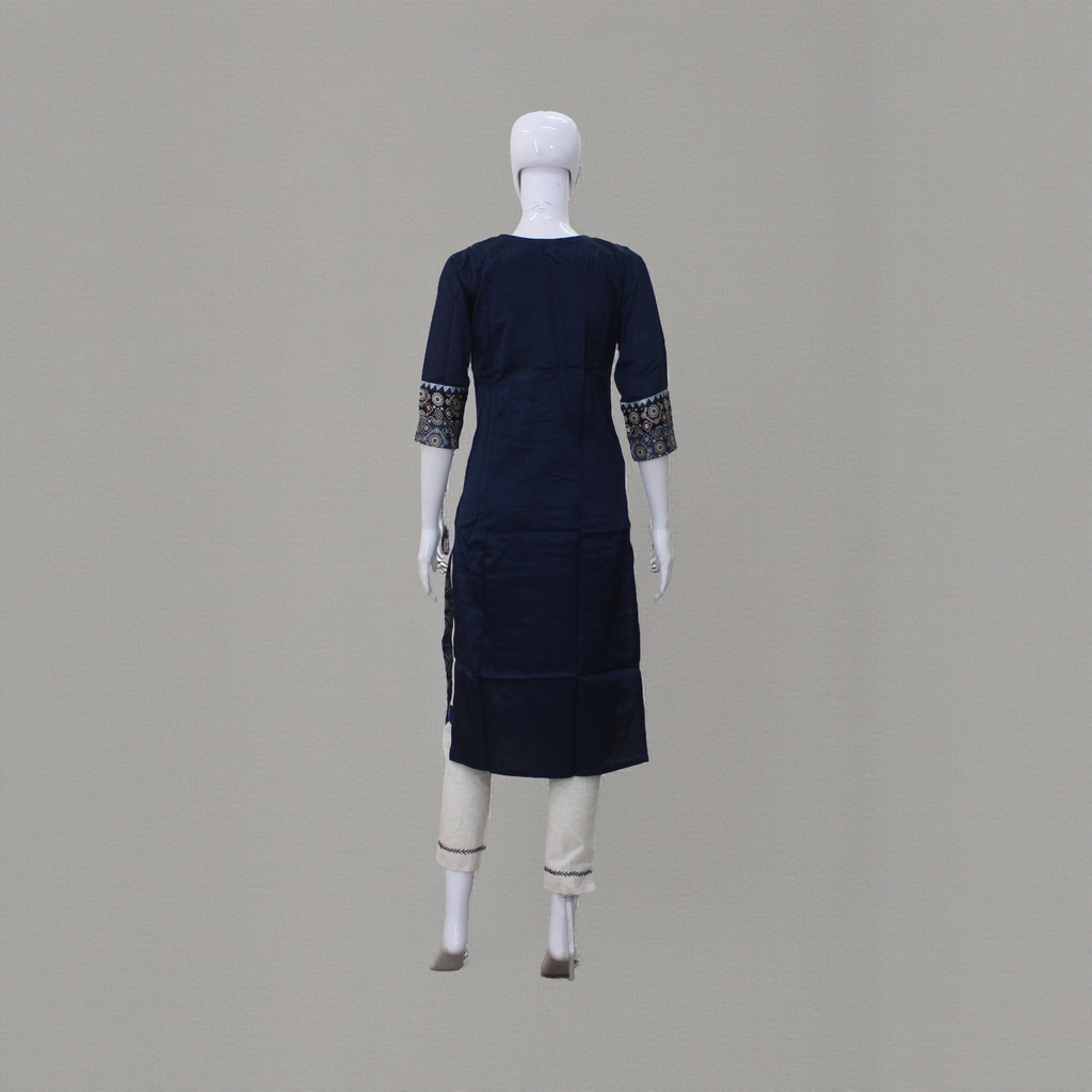 Ajrakh Hand Block Printed Mashru Kurti