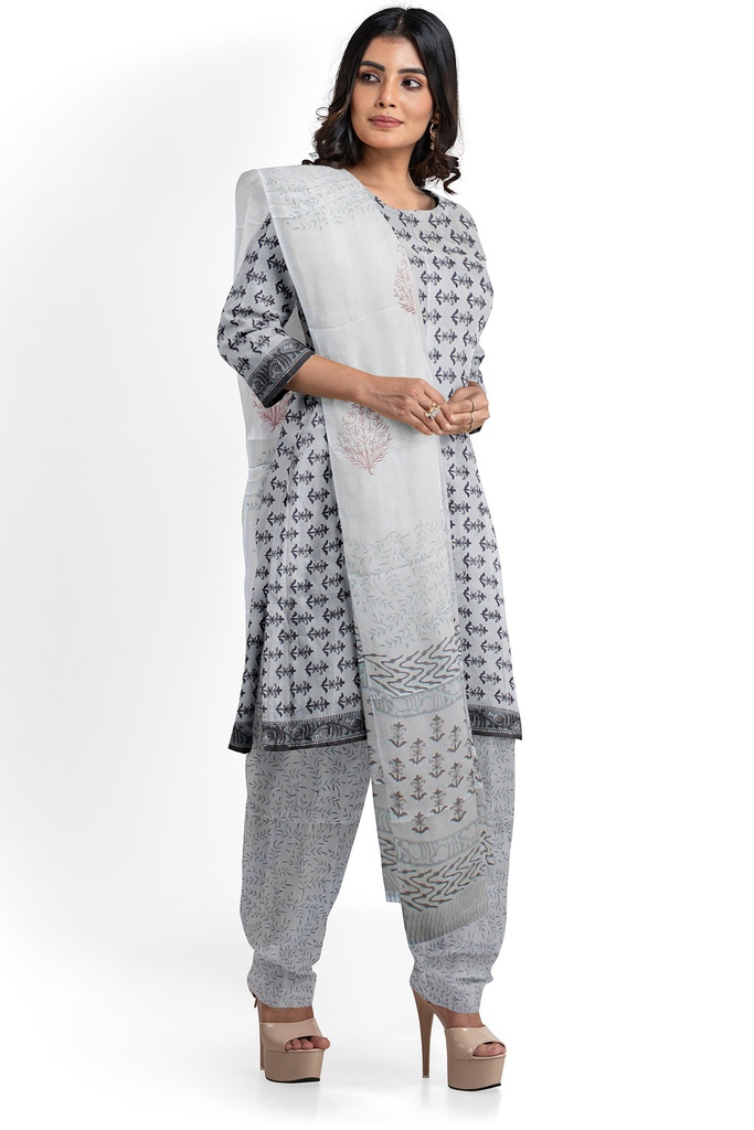 Hand Block Print Cotton Dress Material / Salwar Suit