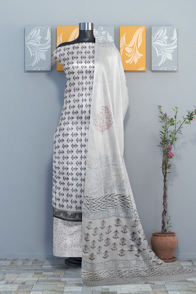 Hand Block Print Cotton Dress Material / Salwar Suit