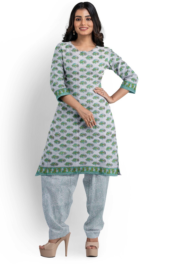 Hand Block Print Cotton Dress Material / Salwar Suit