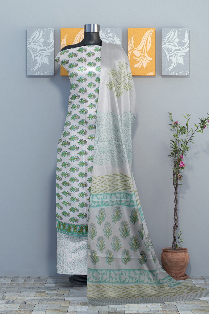 Hand Block Print Cotton Dress Material / Salwar Suit