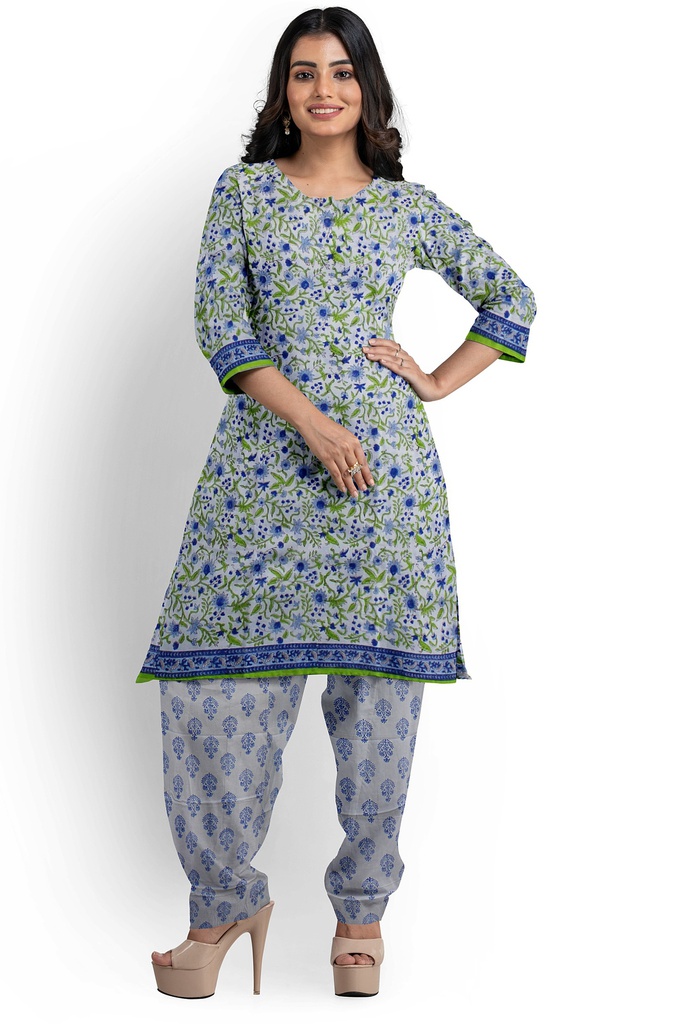 Hand Block Print Cotton Dress Material / Salwar Suit