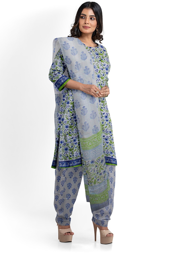Hand Block Print Cotton Dress Material / Salwar Suit