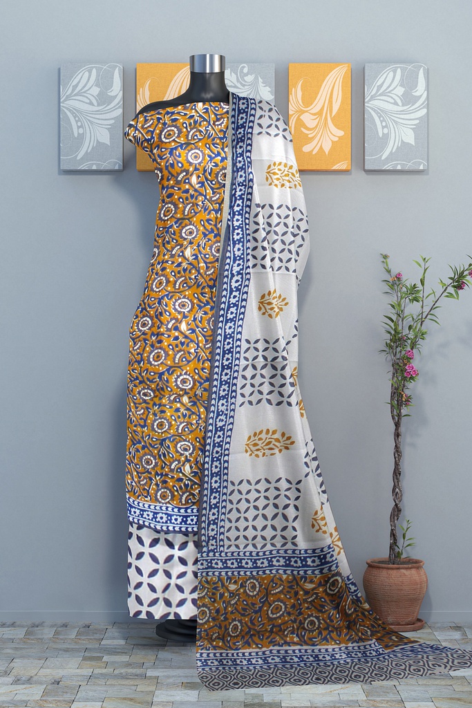 Hand Block Print Cotton Dress Material / Salwar Suit