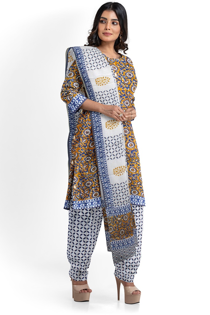 Hand Block Print Cotton Dress Material / Salwar Suit