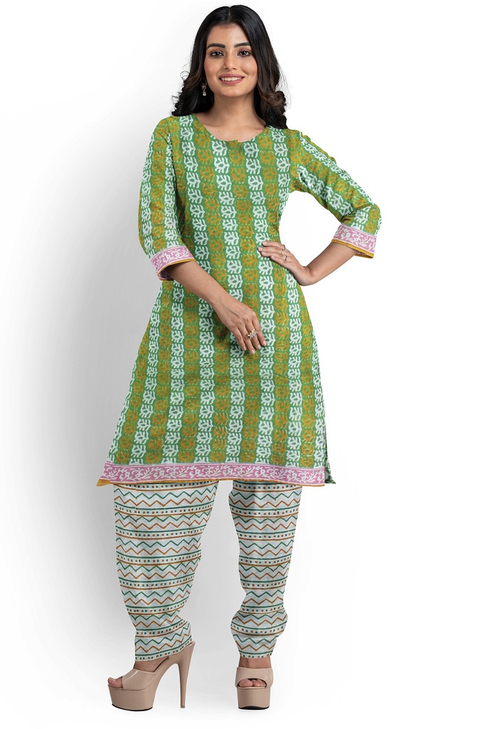 Hand Block Print Cotton Dress Material / Salwar Suit