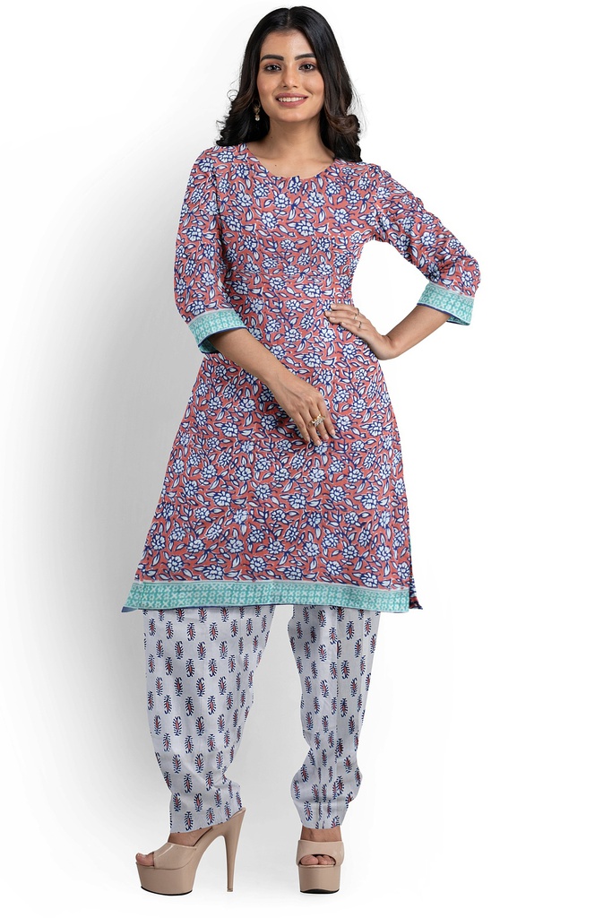 Hand Block Print Cotton Dress Material / Salwar Suit