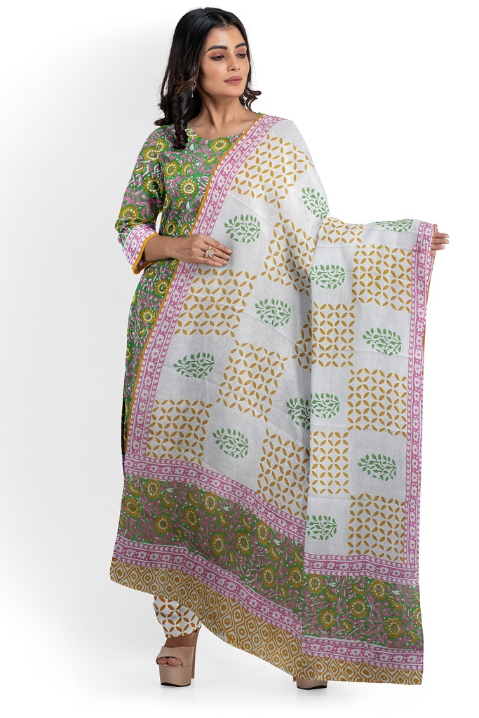 Hand Block Print Cotton Dress Material / Salwar Suit