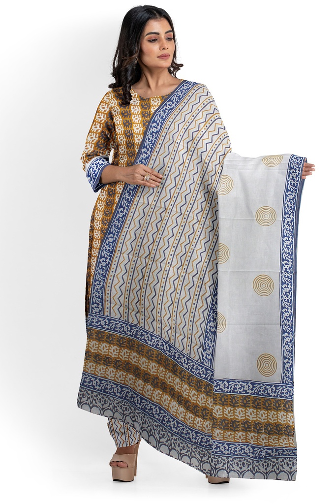 Hand Block Print Cotton Dress Material / Salwar Suit