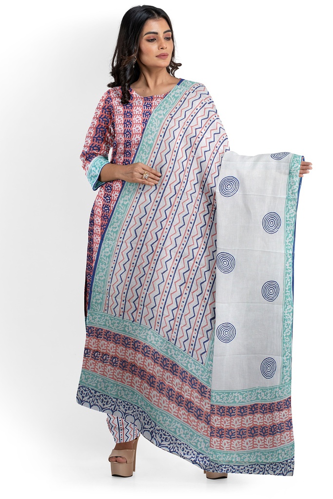 Hand Block Print Cotton Dress Material / Salwar Suit