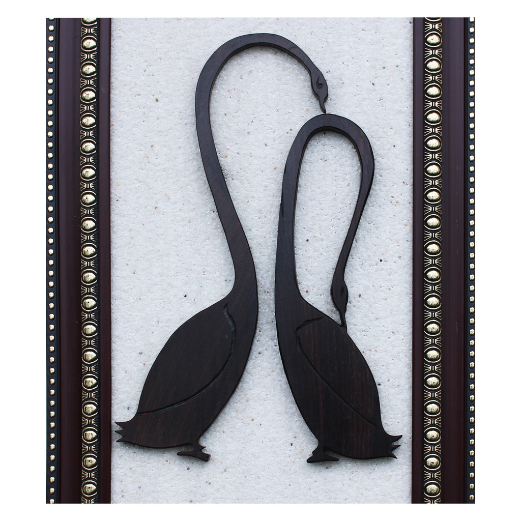 Handcrafted Duck Set Wooden Frame Wall Hanging