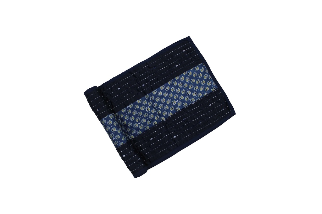 Handmade Tagai Embroidered Ajrakh Mashru Silk Table Placemats with Runner