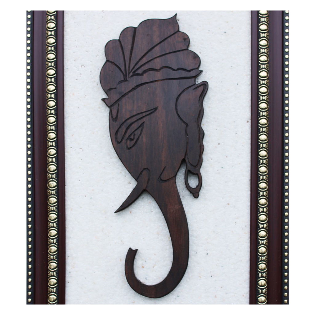 Handcrafted Ganesha Wooden Frame Wall Hanging