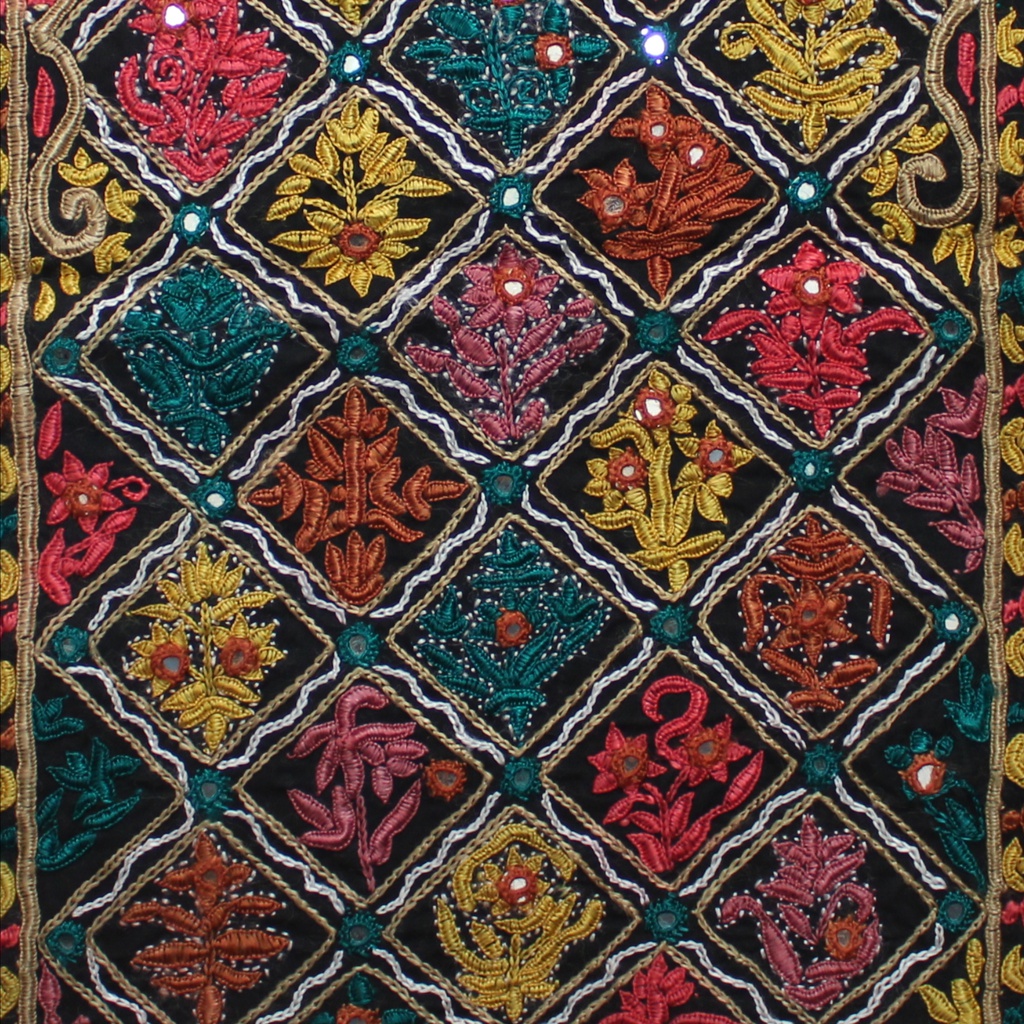 Multicolor Hand Embroidered Patch with Mirror Work