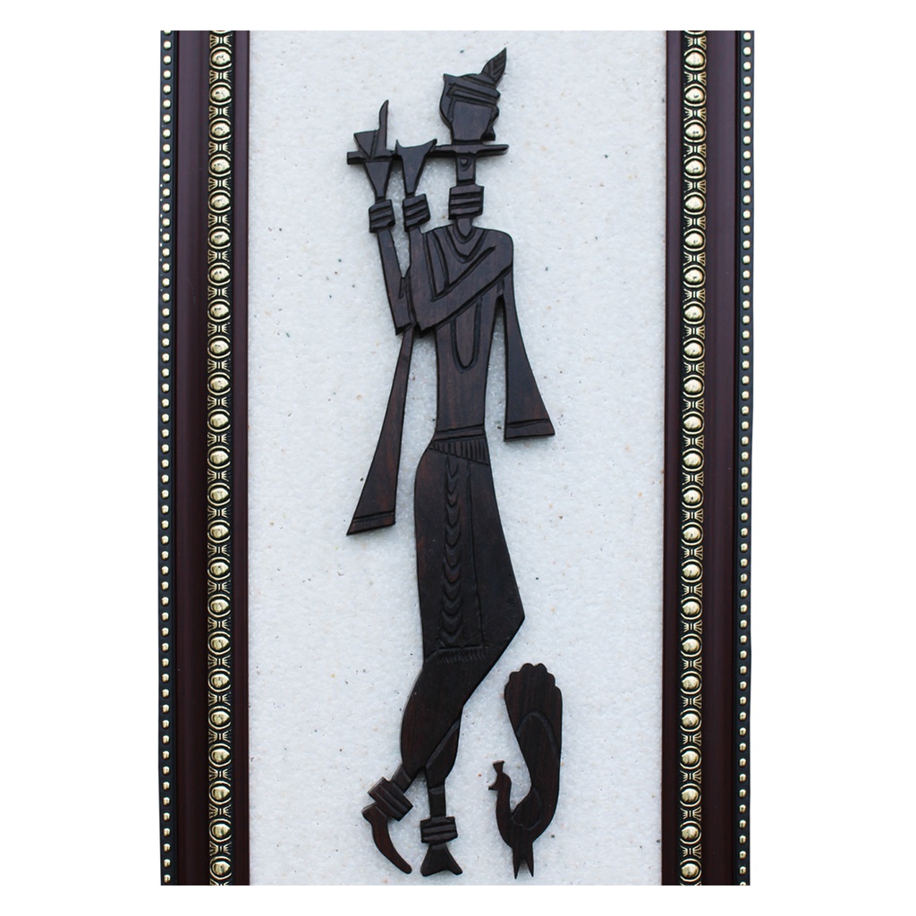 Handcrafted Krishna Wooden Frame Wall Hanging