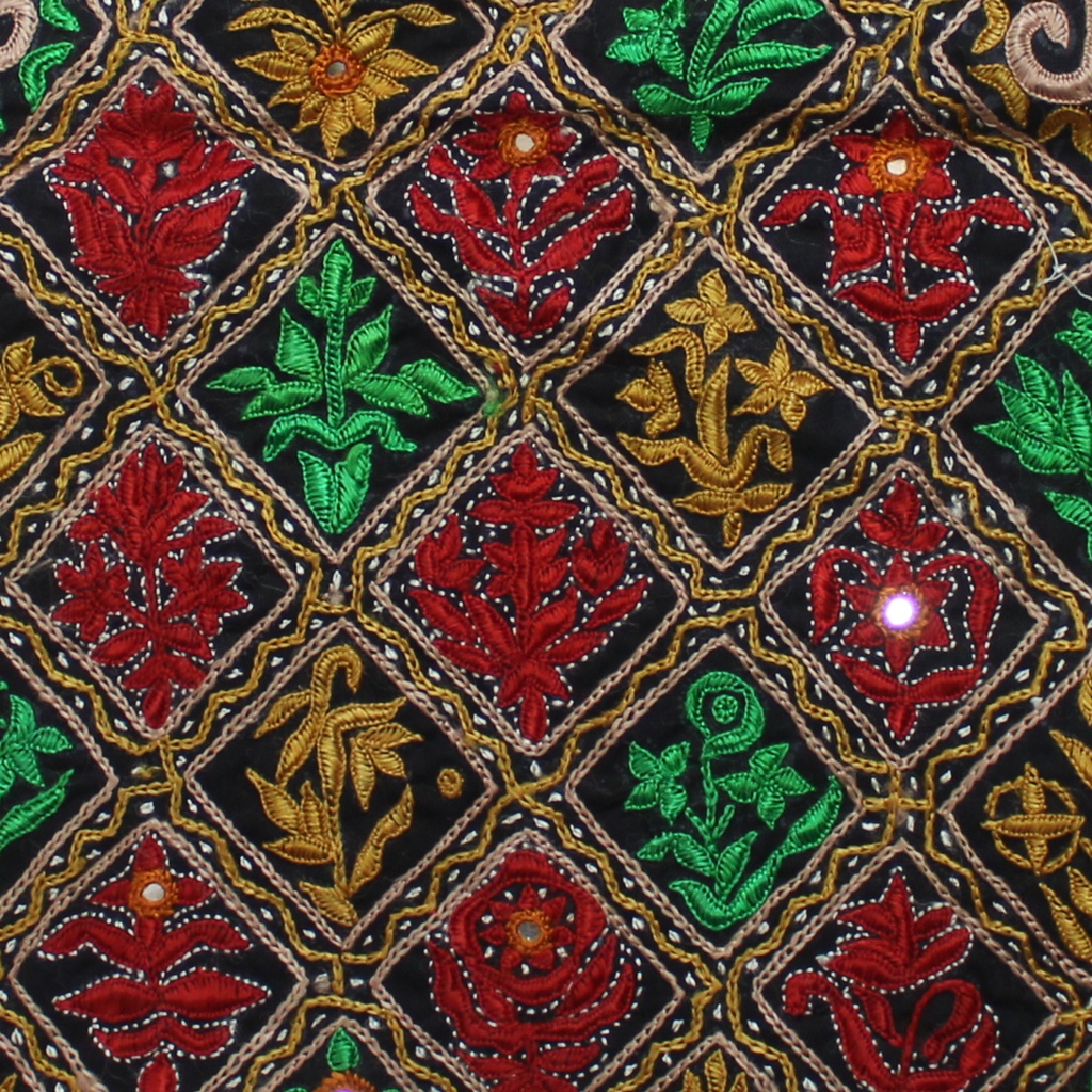 Multicolor Hand Embroidered Patch with Mirror Work