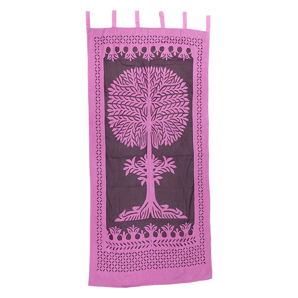 Hand Stitched Cotton Applique Work Curtain