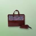 Handcrafted Hand Embroidery Leather Laptop Bag / Office Bag