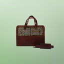 Handcrafted Hand Embroidery Leather Laptop Bag / Office Bag