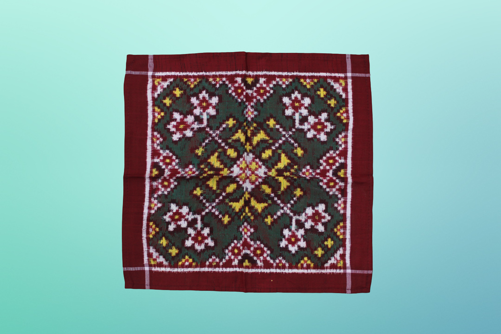 Handloom Double Ikat Patola Pocket Square