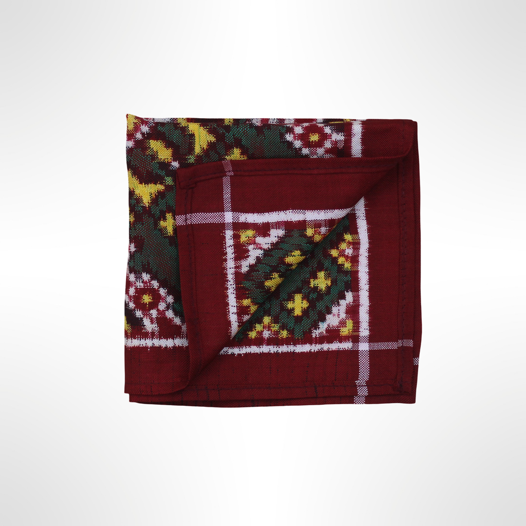 Handloom Double Ikat Patola Pocket Square