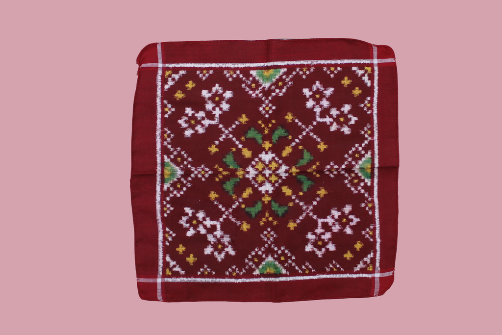 Handloom Double Ikat Patola Pocket Square