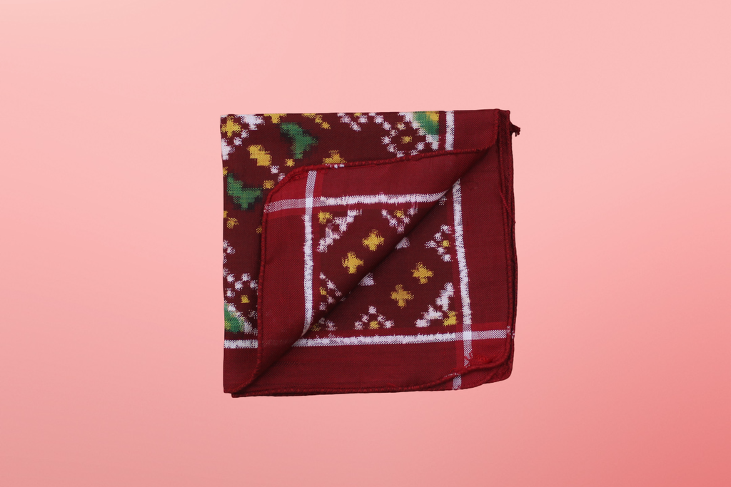 Handloom Double Ikat Patola Pocket Square
