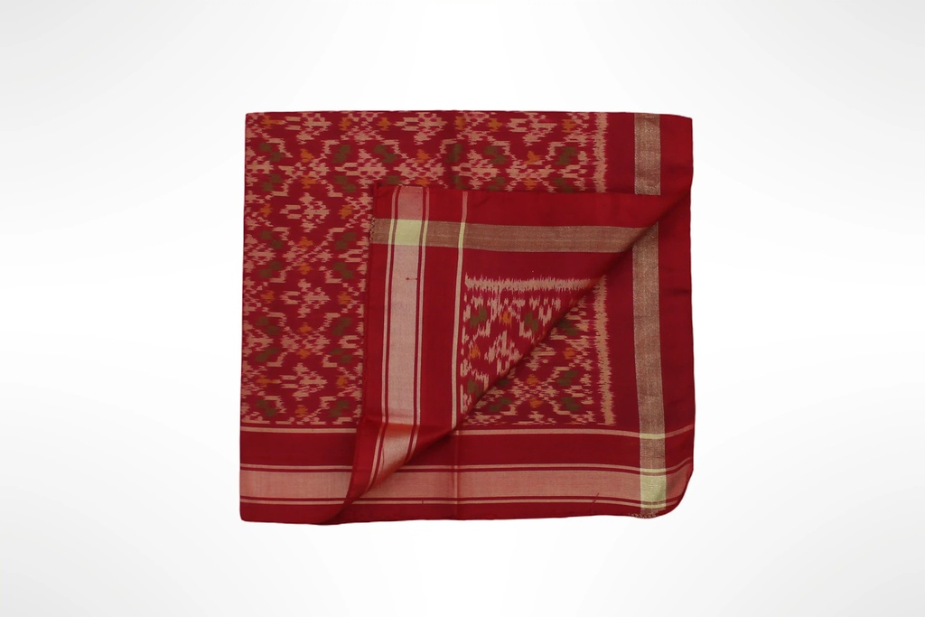 Handloom Single Ikat Patola Pocket Square