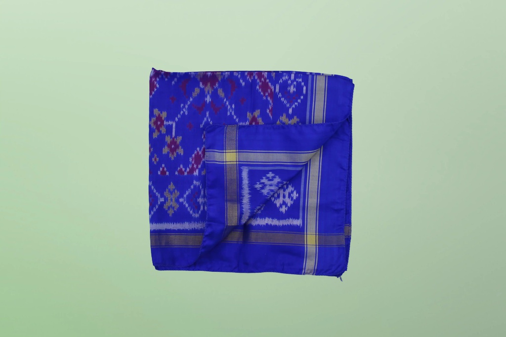 Handloom Single Ikat Patola Pocket Square