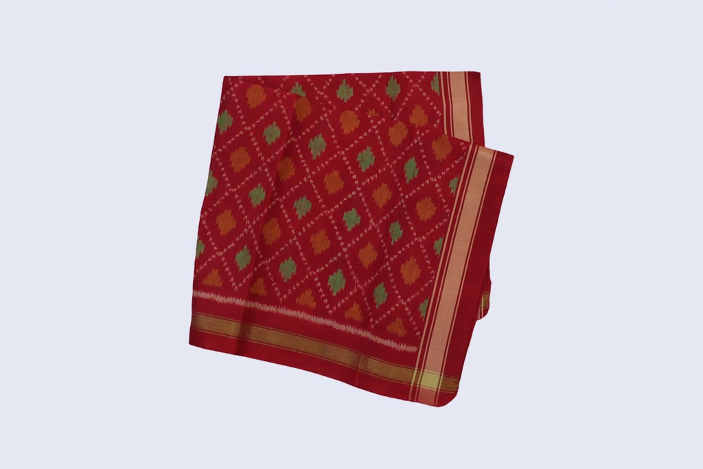 Handloom Single Ikat Patola Pocket Square