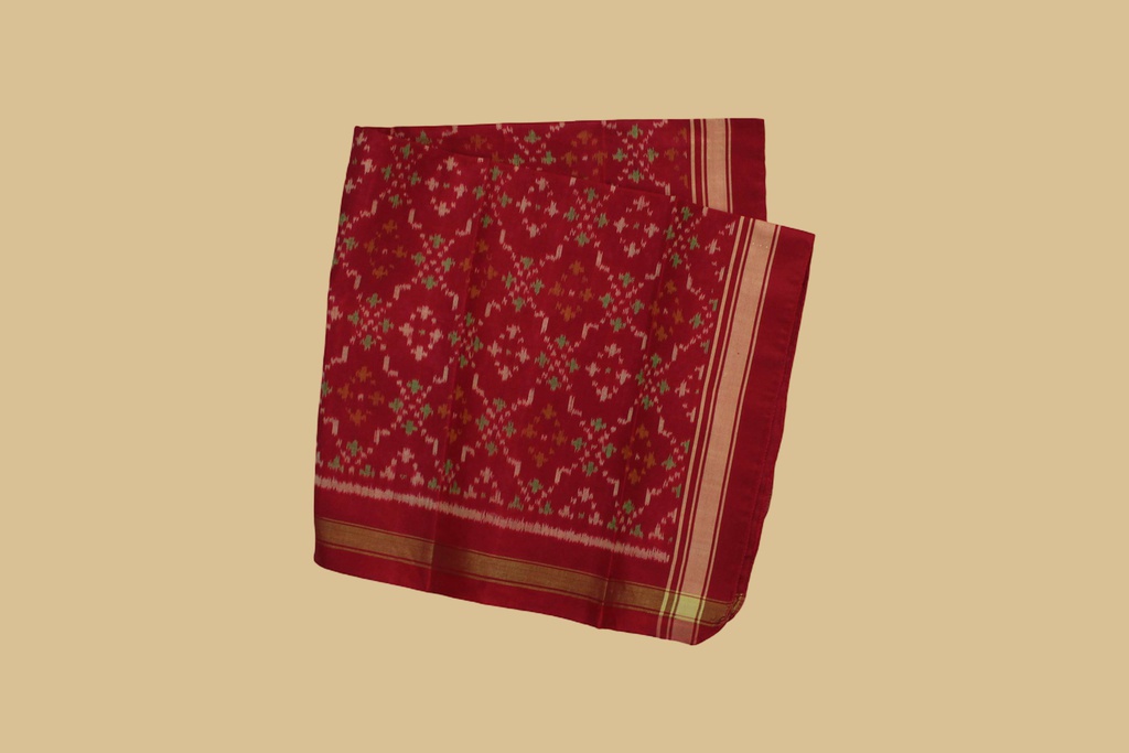Handloom Single Ikat Patola Pocket Square