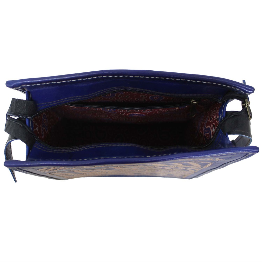 Handstitched Leather Bag with Thread Work