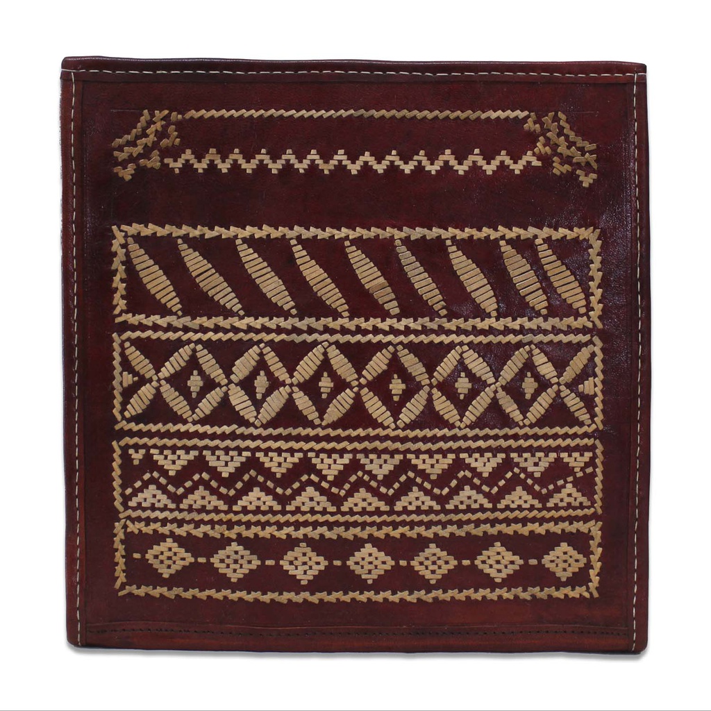 Handstitched Leather Bag with Thread Work